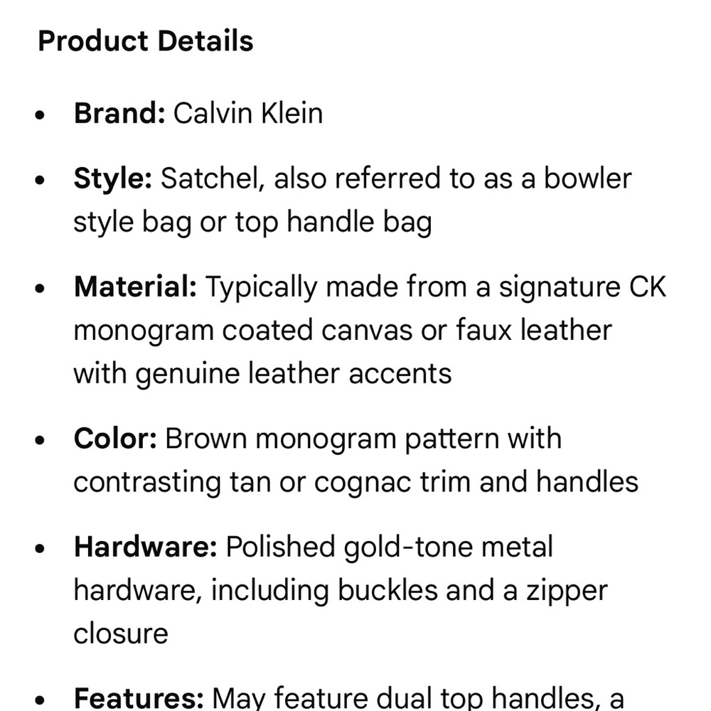 Calvin Klein Black and Tan Satchel - Picture 2 of 13